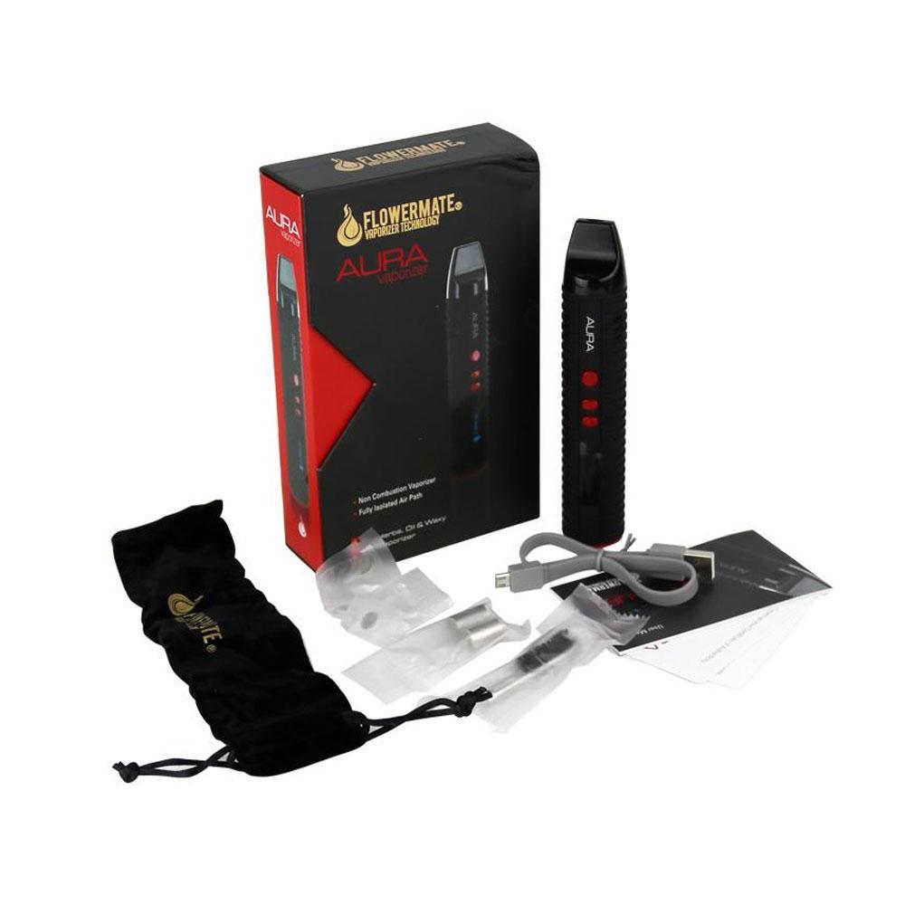 บุหรี่ไฟฟ้า Flowermate - Aura Dry Herb Vaporizer บุหรี่ไฟฟ้าสำหรับใบยาสูบ ตัวเครื่องมีขนาดเล็ก กระทัดรัด ออกแบบมาให้ใช้สำหรับใบยาสูบทั้งชนิดแห้ง